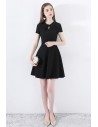 Chic Little Black Dress Short With Bow Knot Sleeves - HTX97005