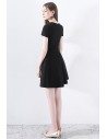 Chic Little Black Dress Short With Bow Knot Sleeves - HTX97005