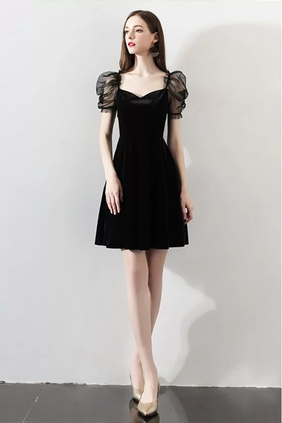 Unique Little Black Party Dress With Bubble Sleeves - $60.9768 #HTX97003 -  SheProm.com