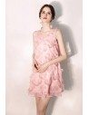 Cute Pink Sleeveless Short Party Dress Semi Formal - HTX97077