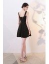 Little Black Chic Short Party Dress Aline With Straps - HTX97001