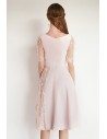 Pretty Pink Lace Party Dress With Short Sleeves - HTX97052