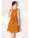 Sleeveless Short Party Dress Aline Bow Knot In Front - HTX97065