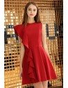 Little Red Chic Short Party Dress With One Sleeve - BLS97050