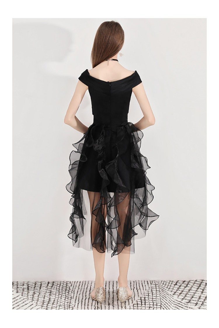 Black Puffy Short Party Dress High Low With Ruffles - $67.1 #BLS97015 ...