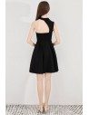 Short Halter Little Black Chic Party Dress Aline - BLS97020