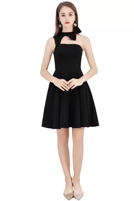 Short Halter Little Black Chic Party Dress Aline - $58.3 #BLS97020 ...