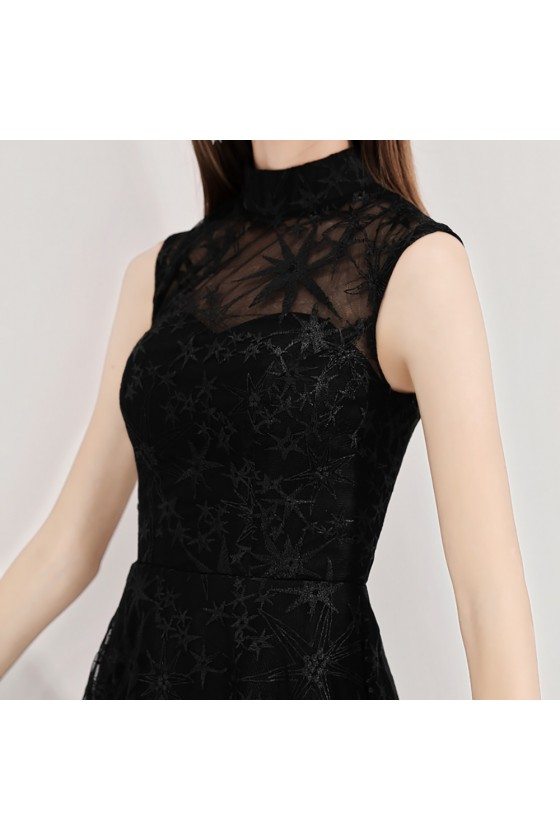 Retro Black Lace High Neck Midi Length Party Dress Sleeveless - $64.98 #BLS97026 - SheProm.com Retro Black Lace High Neck Midi Length Party Dress Sleeveless - $64.98 #BLS97026 - SheProm.com
